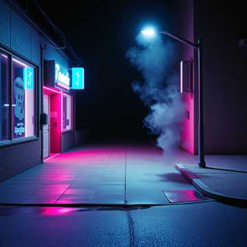 霓虹将熄的人行道