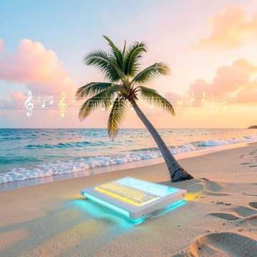 午后的浪花敲键盘
