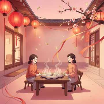 红灯笼 灶台边