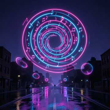 霓虹音符漩涡