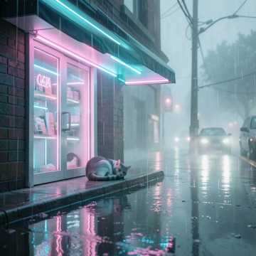 空街的霓虹雨