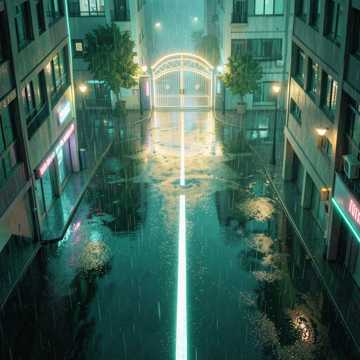 雨中白线