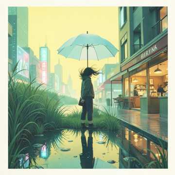 撑着伞却淋雨