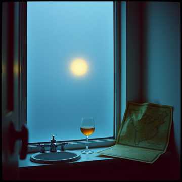 空酒杯照残妆