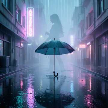 伞沿滴雨的回音