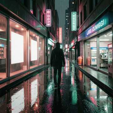 霓虹擦肩的地面
