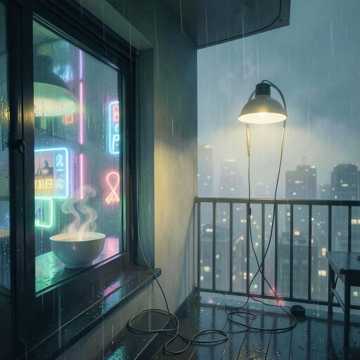 雨敲窗影