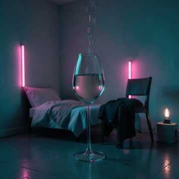 雨丝坠进空酒杯
