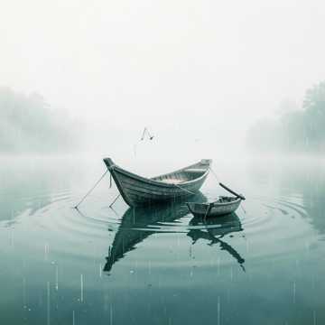 孤舟听雨