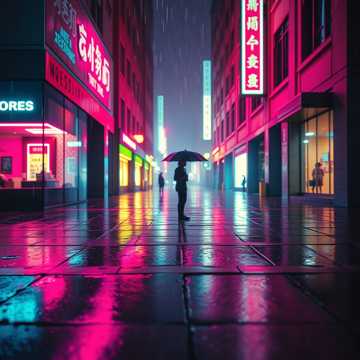 霓虹雨街