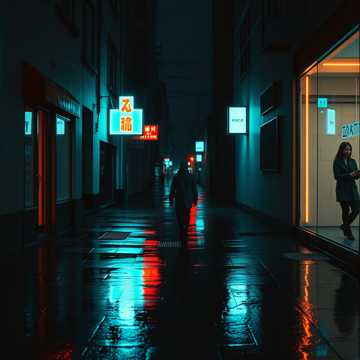 霓虹雨巷