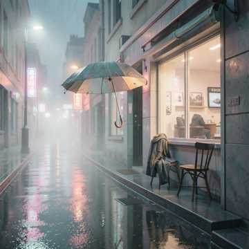 雨碎路灯
