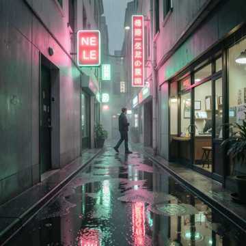 霓虹雨巷