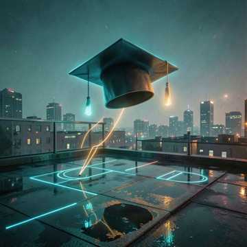 学士帽翻过那瞬间