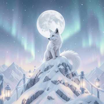 白狐踏雪