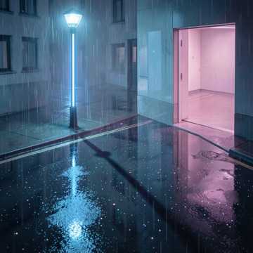 拉长下雨的影子