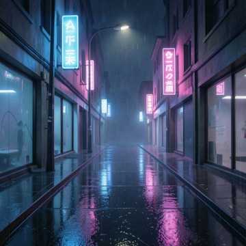 霓虹熄灯的巷口