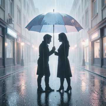 收伞的雨声
