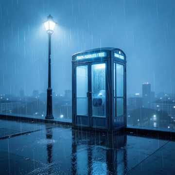 雨声里的电话亭