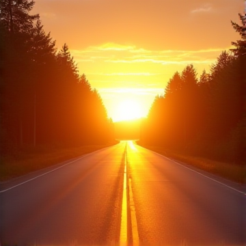Sunlit Road Trip