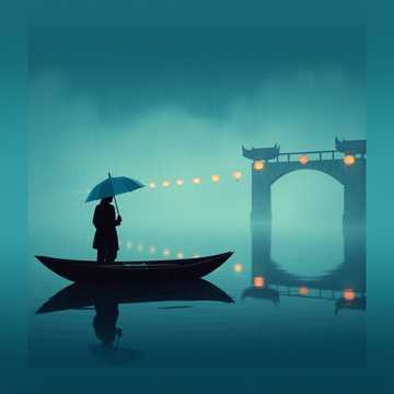 烟雨青伞