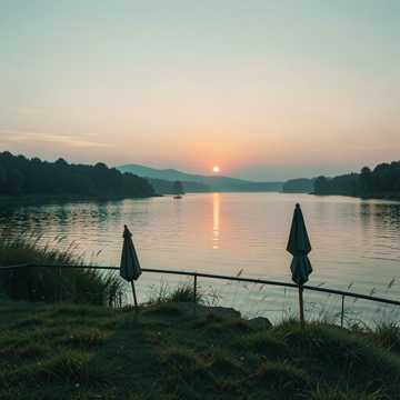 河堤夕阳