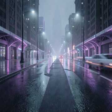桥影压夜路