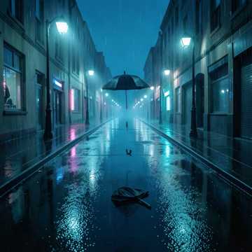 雨音の街灯