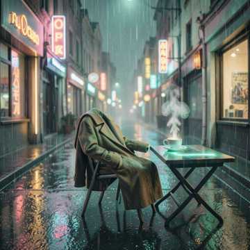 雨中拿铁与磨旧外套