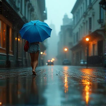 雨中写生