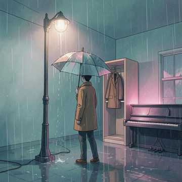 雨丝坠入空杯