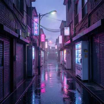 霓虹落在空口袋