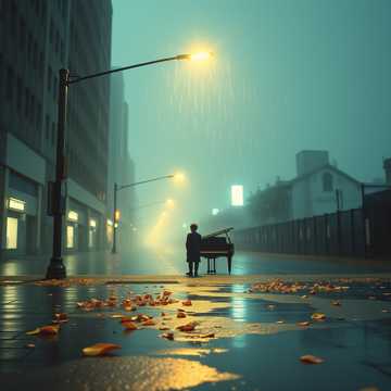 雨滴和陌生街灯
