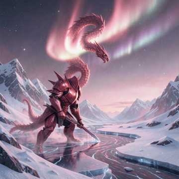 雪缠红装射冰河