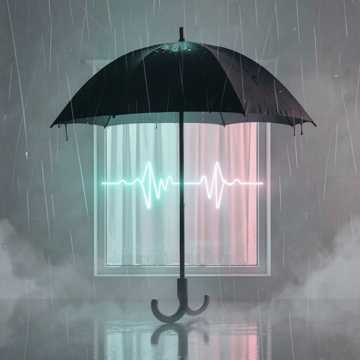 雨湿的窗帘
