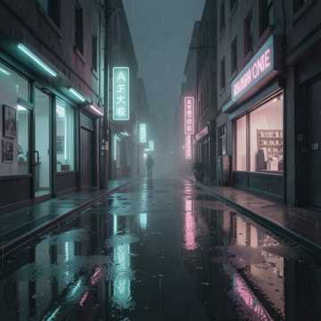 霓虹褪色的街