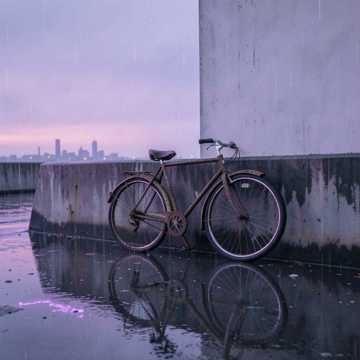 旧单车淋着雨