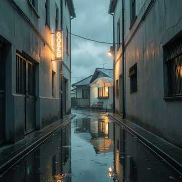 下雨的棚户区