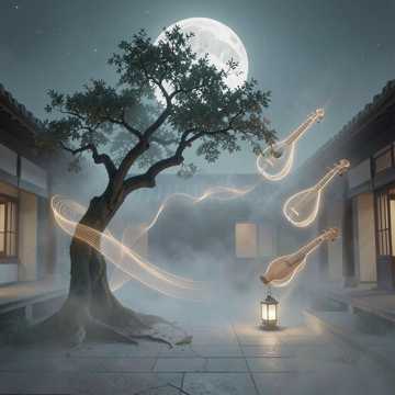 月落旧庭空