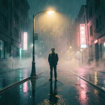 雨夜散场 背对雨幕