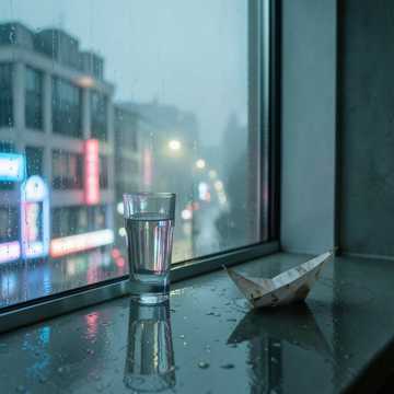 空杯对雨