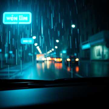 雨刷划过的街道
