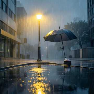 雨把路灯哭碎了