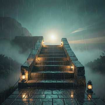 细雨卷石阶
