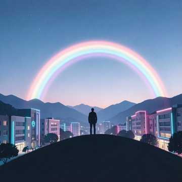 六月彩虹山丘