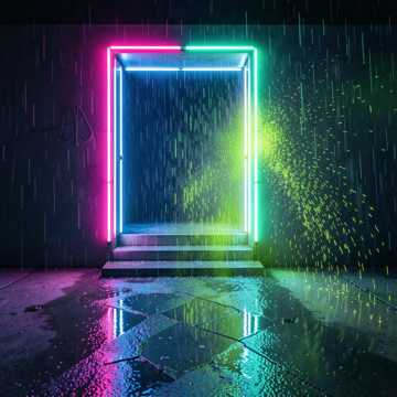 台阶上的雨印
