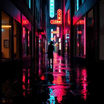霓虹雨巷