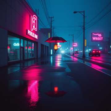 霓虹雨街