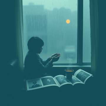 檐角的雨帘