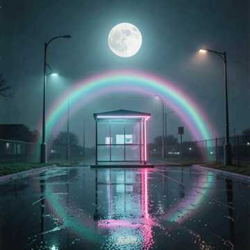 空霓虹打湿鞋底